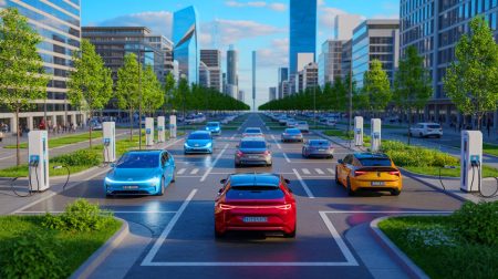 Illustration de la réforme des normes CO2 pour les constructeurs automobiles en Europe. Image réalisée par IA.