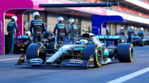 Illustration de l'alliance stratégique entre Alpine F1 et Mercedes pour les moteurs de 2026. Image réalisée par IA.