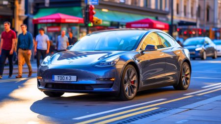 Illustration de la réduction spectaculaire des loyers des Tesla au Royaume-Uni pour stimuler les ventes.