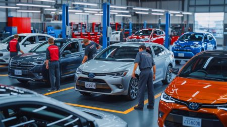 Illustration de véhicules Toyota concernés par un rappel massif lié à un problème électronique.